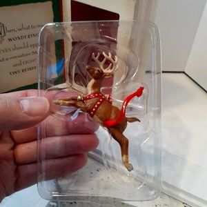 Hallmark twas the night Before Christmas tiny reindeer ornament
